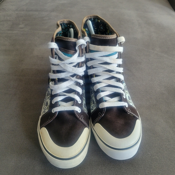 Vans Wellesley Starry Keren Skater High Tops Sz 8 Suede/Canvas Brown and White - Picture 2 of 9